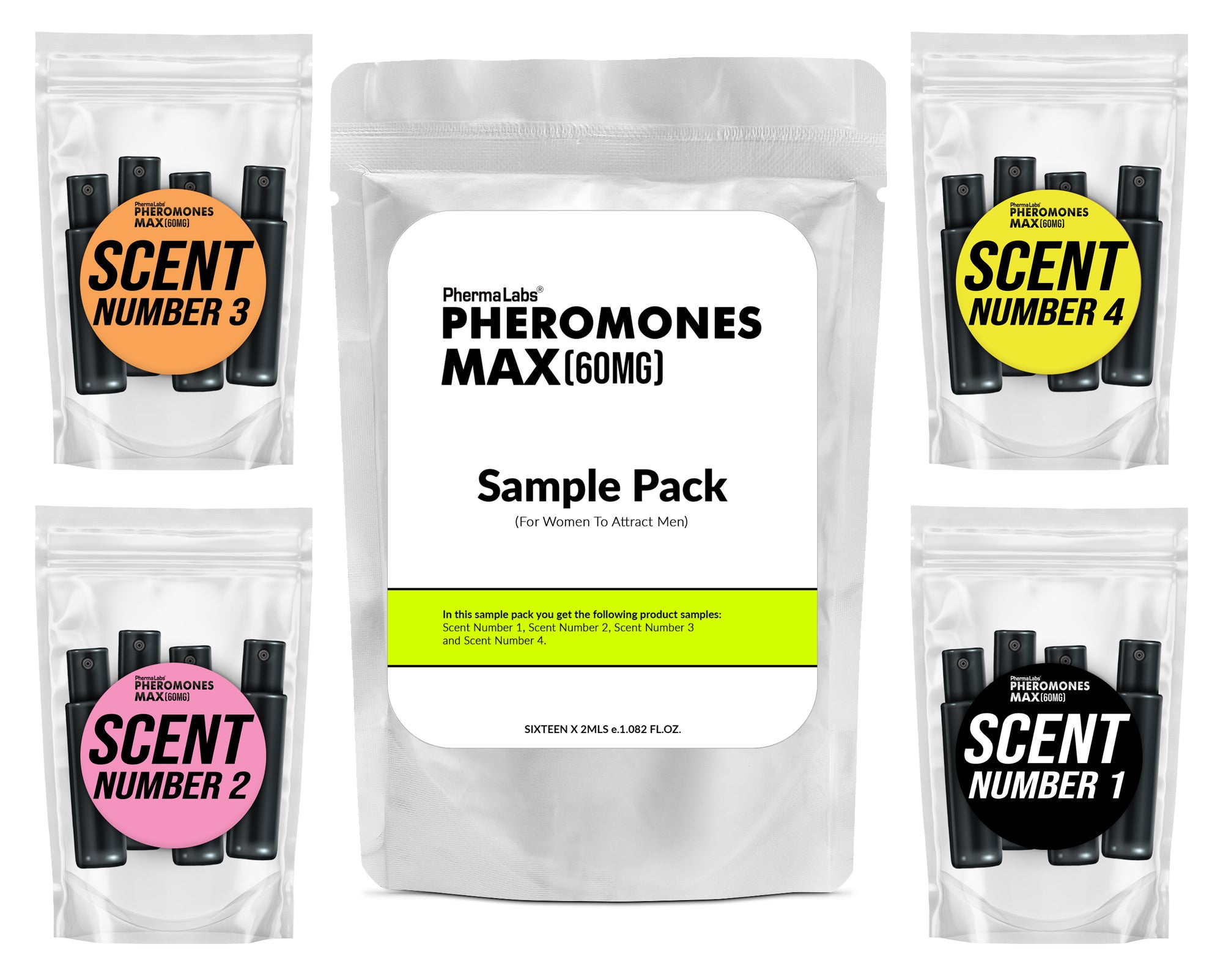 Pheromones MAX Sample Pack Bundle for her [Attract Men]