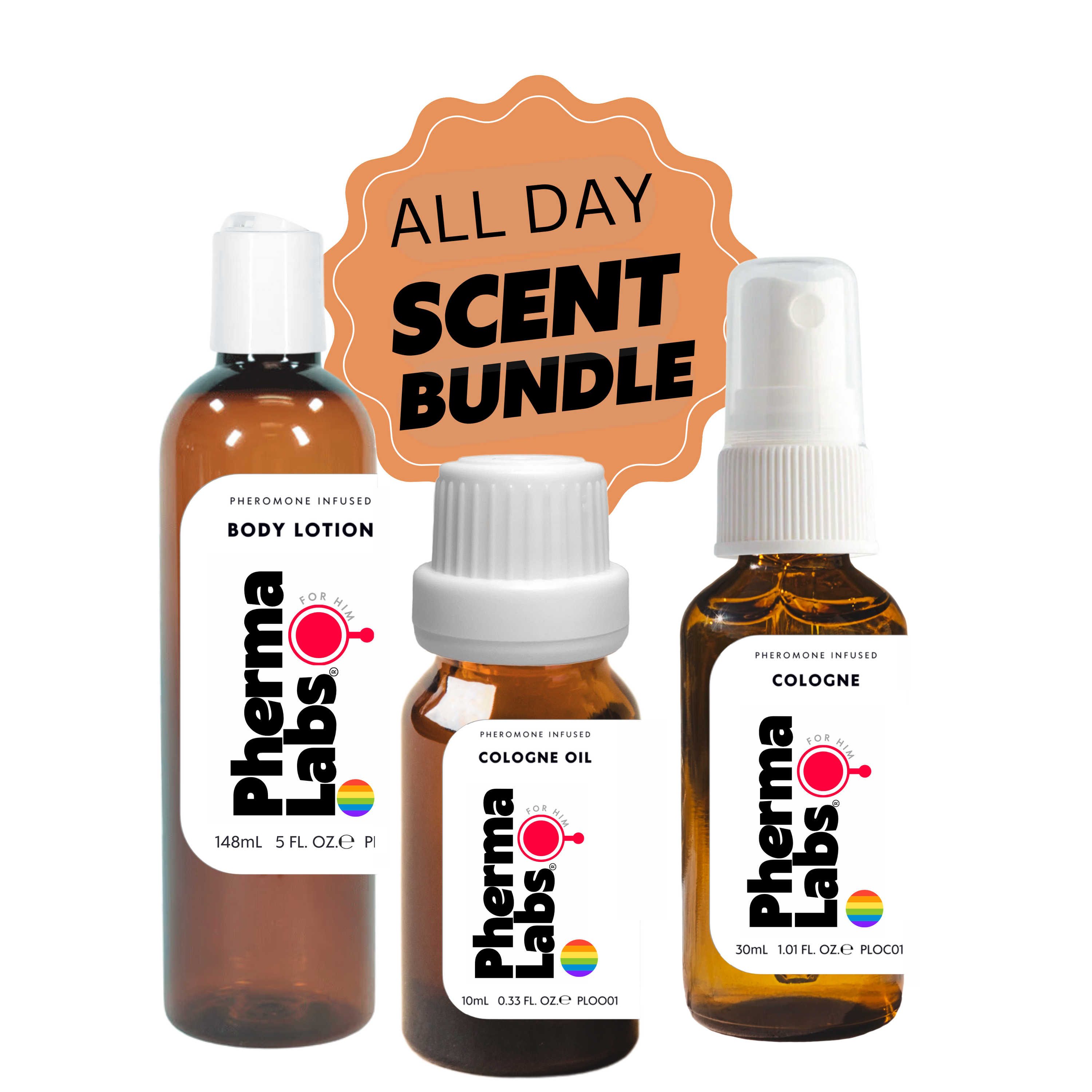 ALL DAY GAY Pheromone Cologne Essentials Bundle for Him [Attract Men]