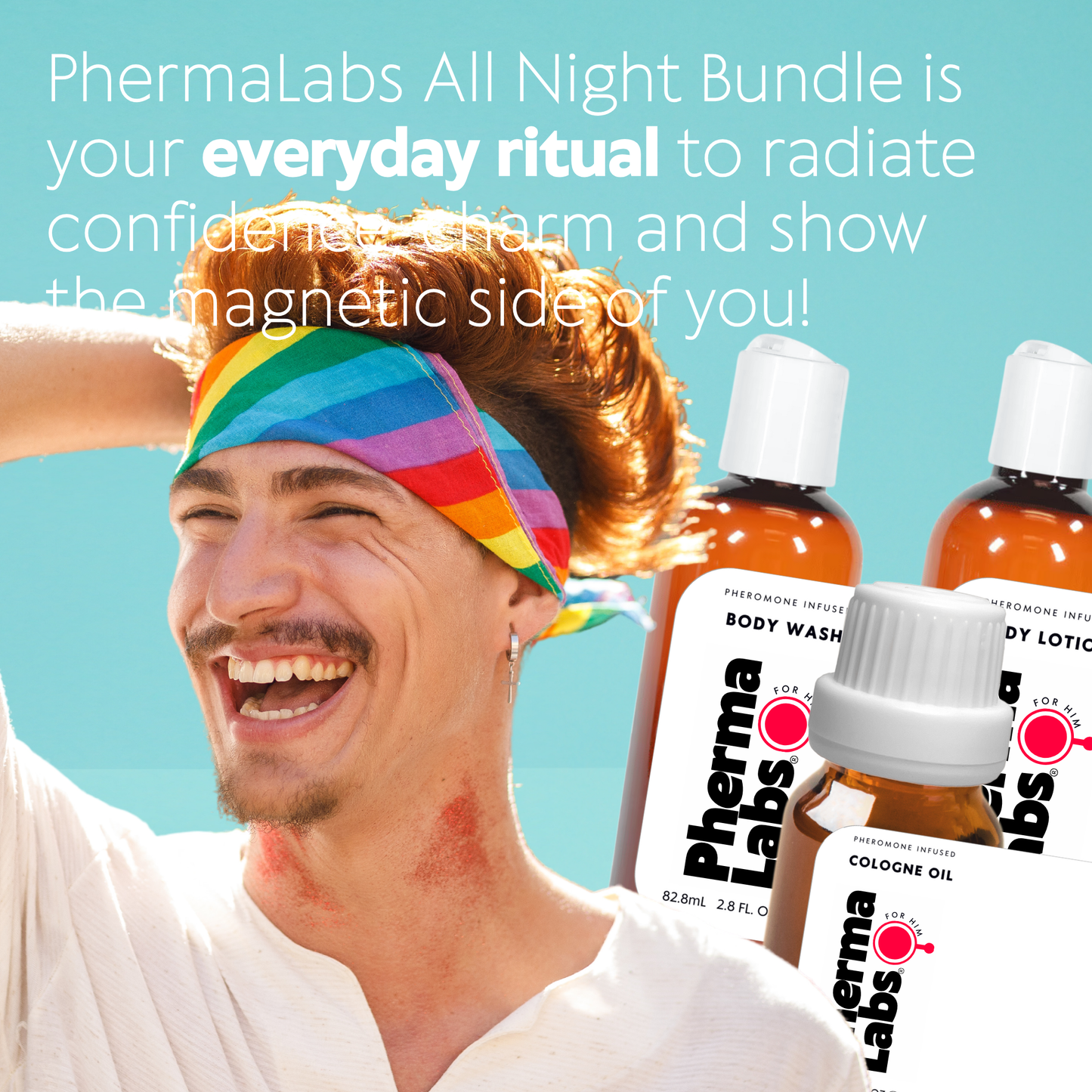 All Night PhermaLabs Pheromone GAY Cologne Essentials Bundle Plus - for Him [Attract Men]