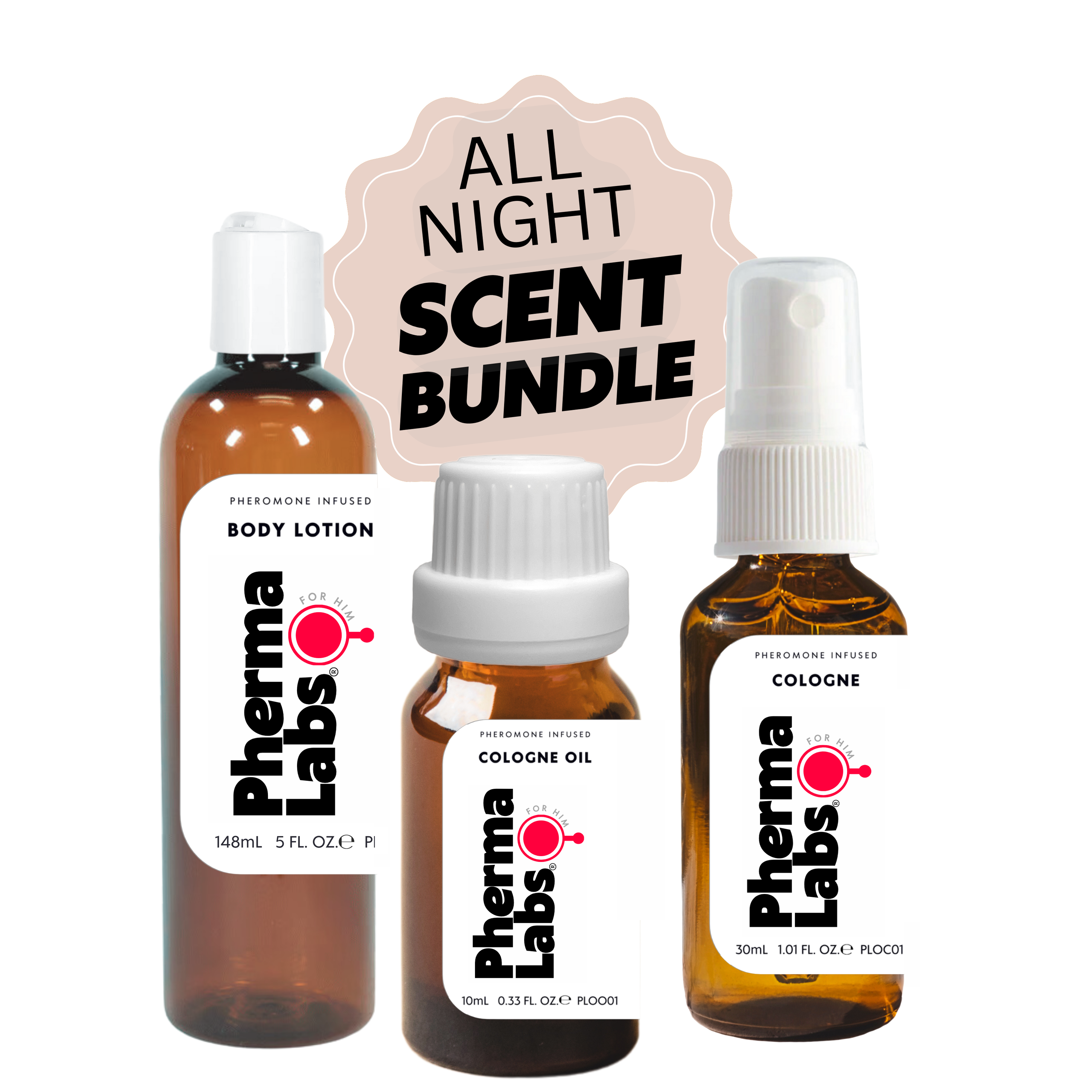 ALL NIGHT Pheromone Cologne Essentials Bundle - for Him [Attract Women]