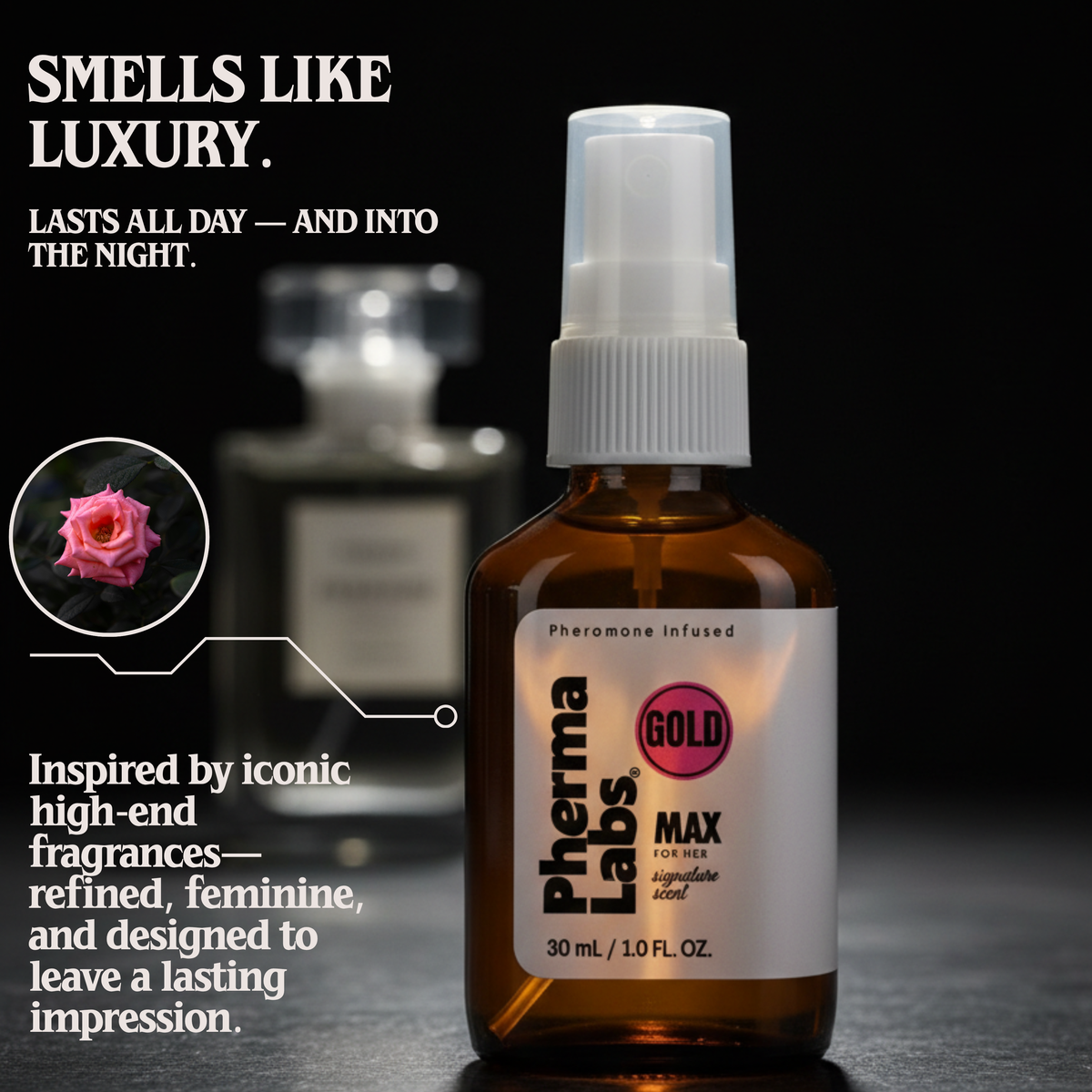 MAX GOLD Pheromone Infused Perfume for Women | 1 oz