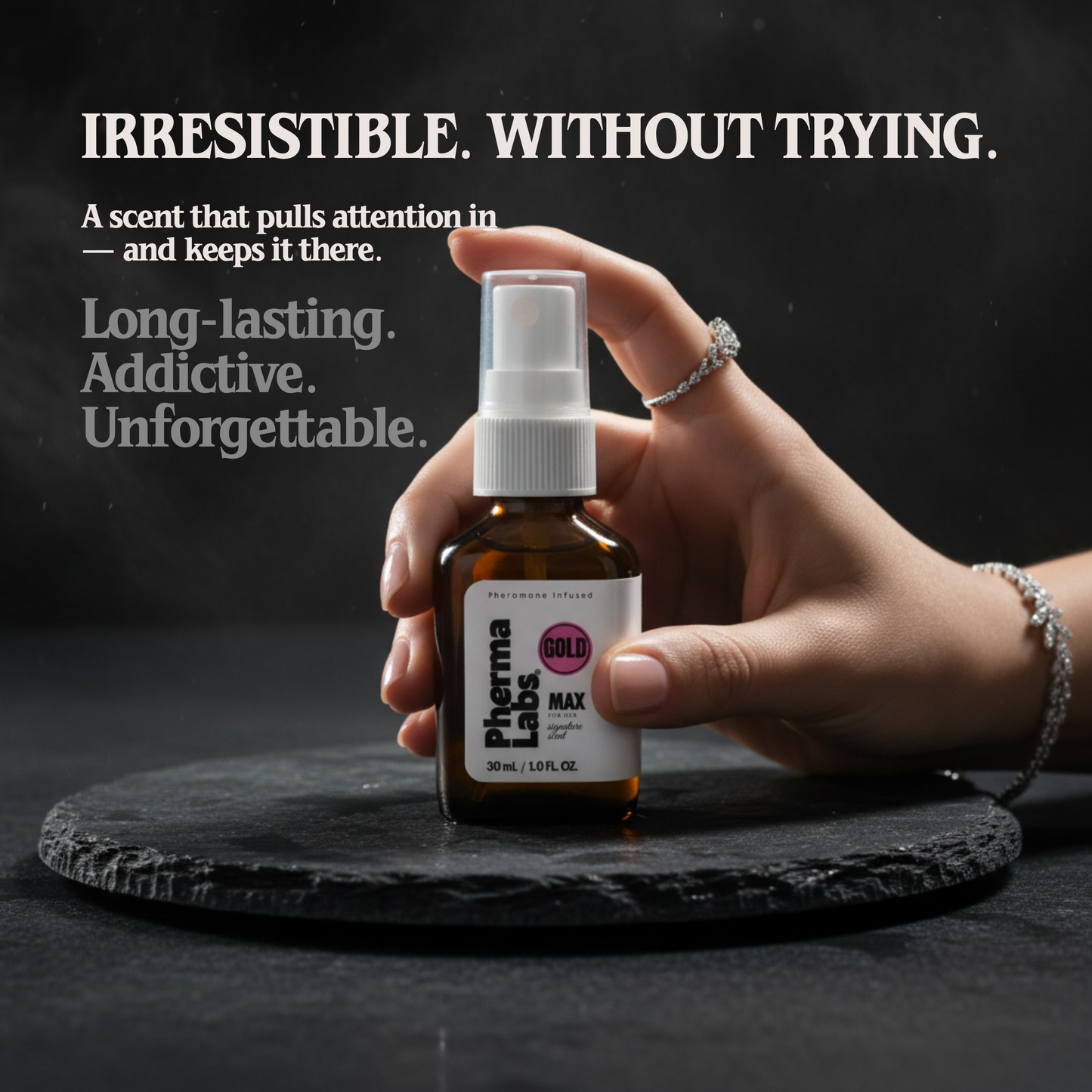 MAX GOLD™ – Pheromone-Infused Perfume for Women | 1 oz