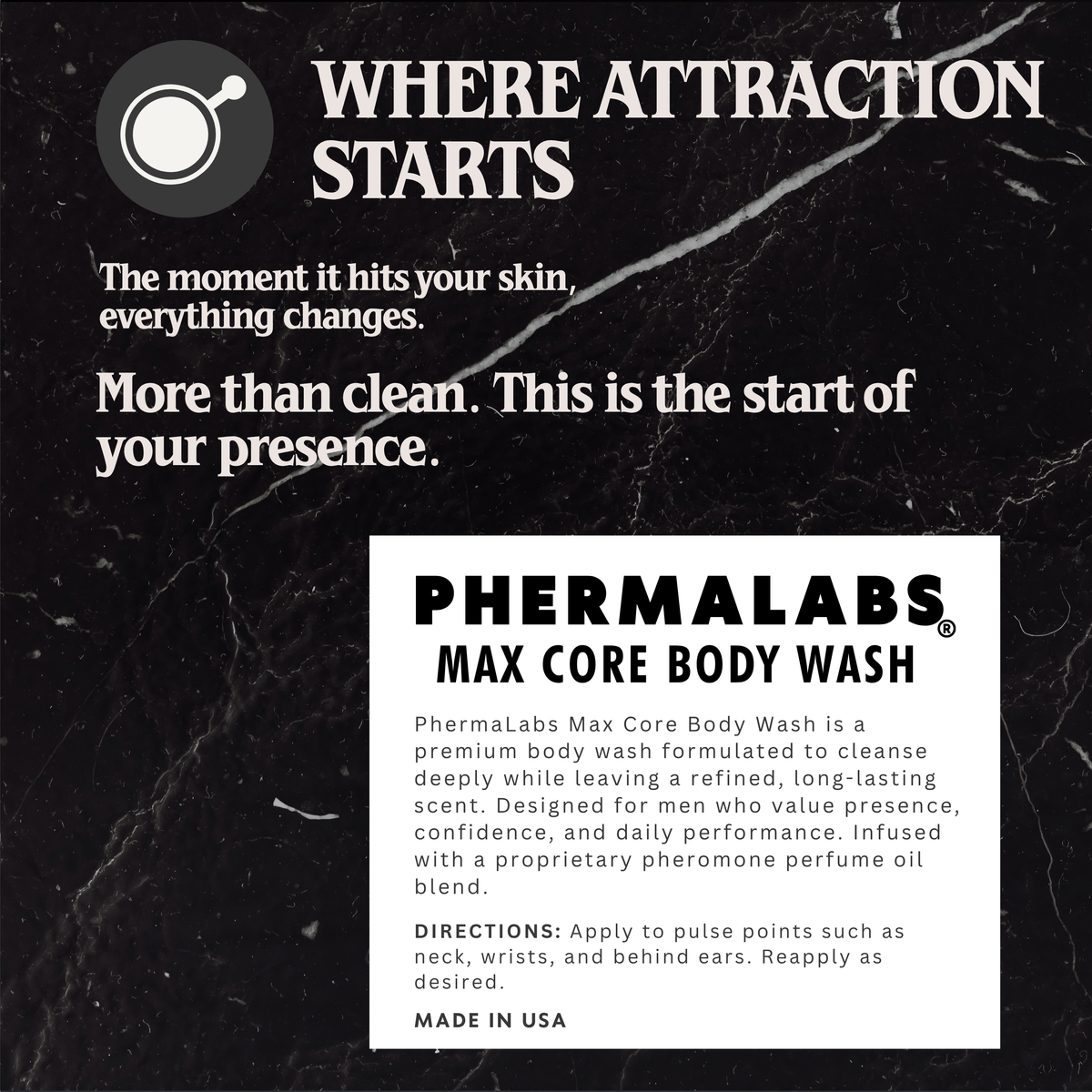 MAX CORE Pheromone Infused Pocket Body Wash | 3 fl oz